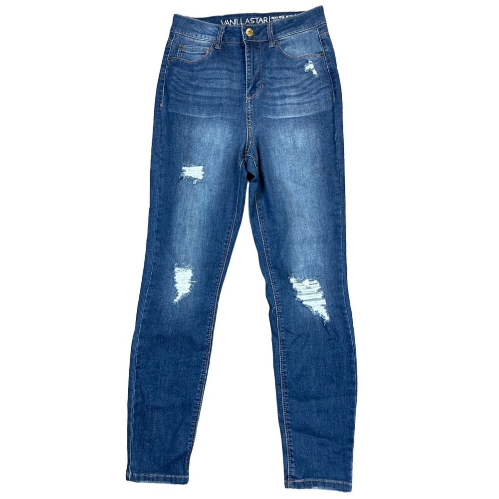 Vanilla Star Super High Rise Skinny Destructed Jeans Size 27/5